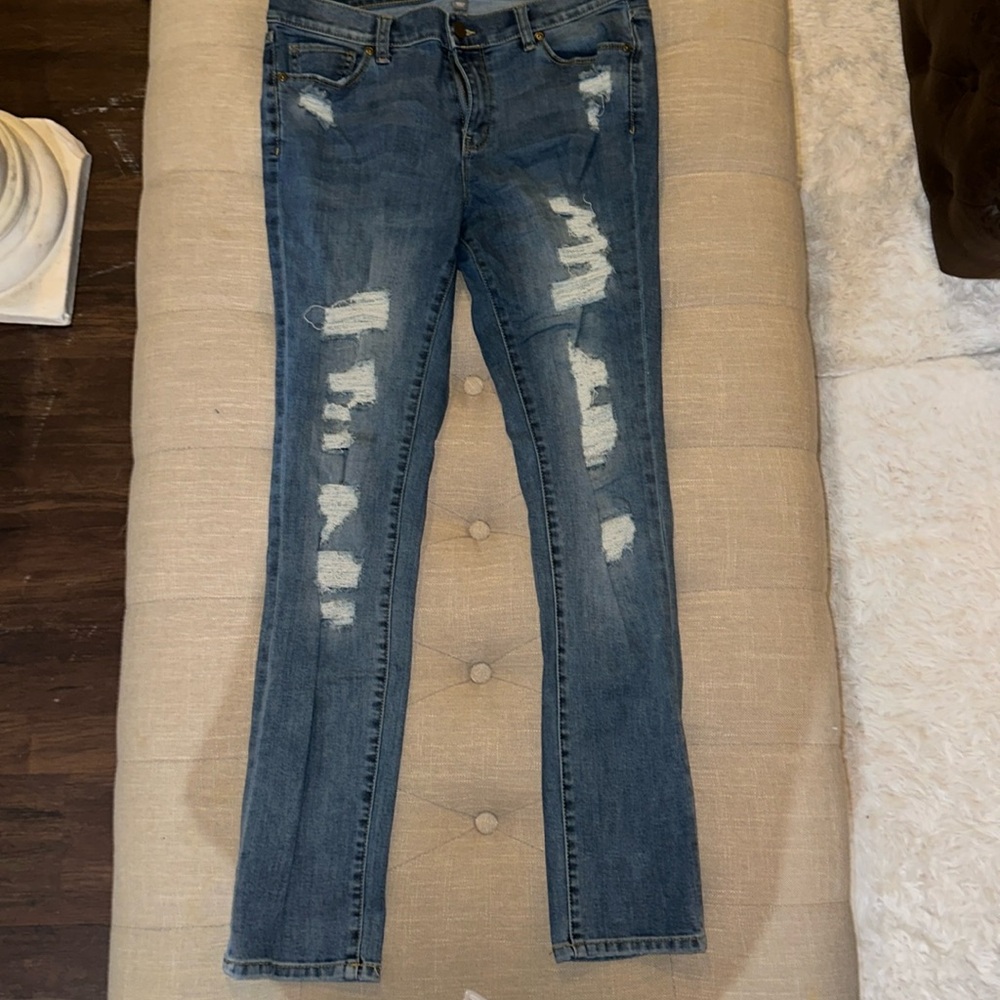 Denim cutout jeans